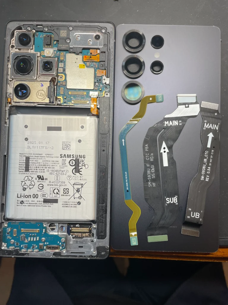 Galaxy S25ultra背面カバー取り外し
